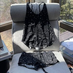 Bella Dahl pajama set NWT black and white S